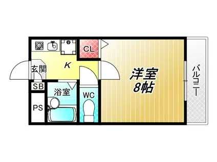 ニシシンヴィレッジC棟(1K/1階)の間取り写真