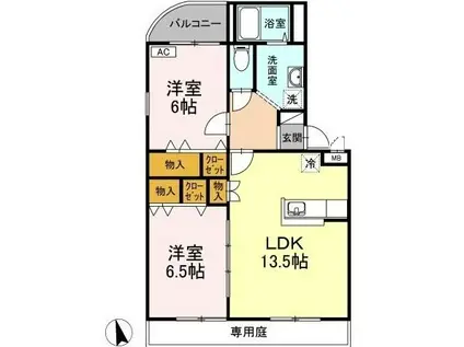 グレイスソフィア(2LDK/1階)の間取り写真