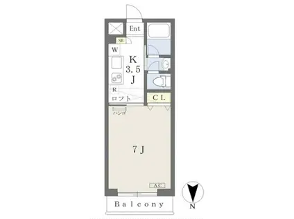 SS・CONFORT(1K/1階)の間取り写真