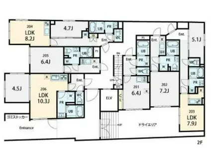 スフィア代々木上原ヒルトップ(1K/B1階)の間取り写真