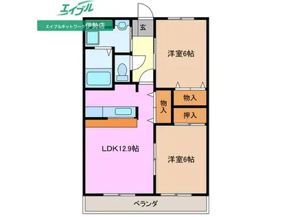 コンフォールハイランドII(2LDK/1階)の間取り写真