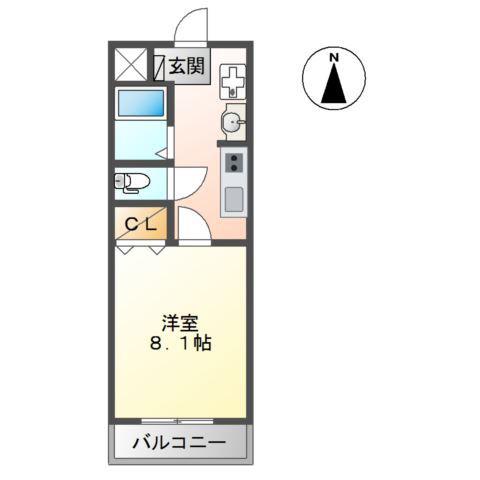 シティルミナス(1K/1階)の間取り写真