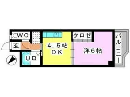 カーサ・コモーダ(1DK/1階)の間取り写真