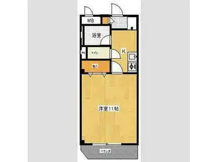 デフィI(1K/1階)の間取り写真