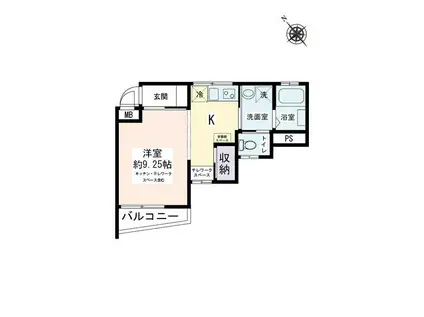メゾンK(ワンルーム/2階)の間取り写真