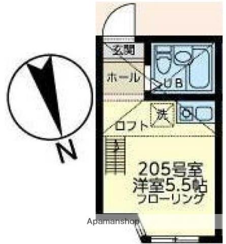 ユナイト南太田ジヴェルニー(ワンルーム/2階)の間取り写真