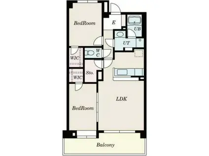 ノーブルフォレスタII(2LDK/1階)の間取り写真