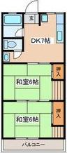 シティハイムエクセレント(2DK/2階)の間取り写真