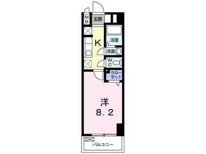 M&K.ホープマンション(1K/6階)の間取り写真