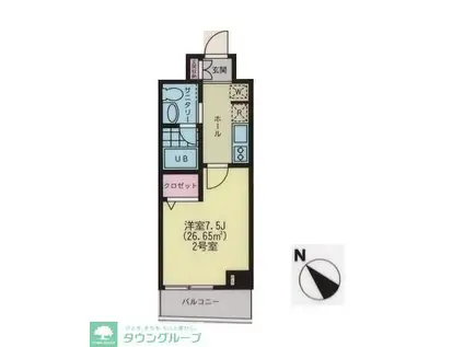 プリフェーム並木(1K/8階)の間取り写真