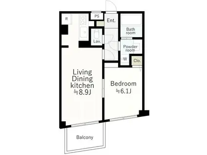 アーバン東大井(1LDK/1階)の間取り写真