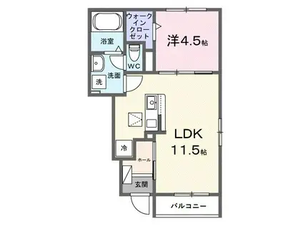 グレートハイツロイヤル11(1LDK/1階)の間取り写真