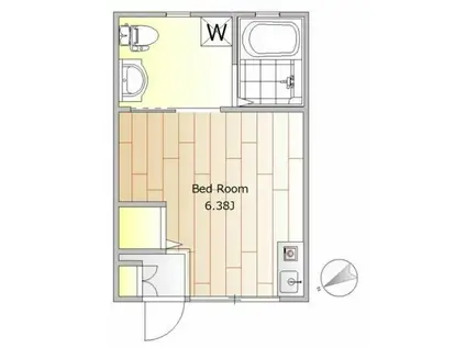 HIDDEN ISLAND(ワンルーム/1階)の間取り写真