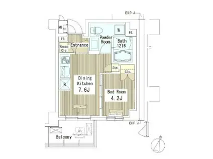マスターズコート北品川(1DK/2階)の間取り写真
