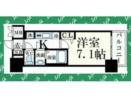 プレサンス久屋大通公園セラフィ(1K/6階)の間取り写真