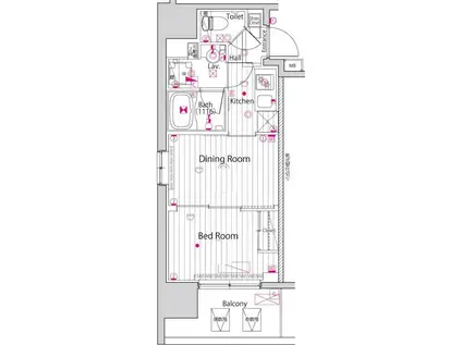 ガーラ・プレシャス川崎西口(1DK/5階)の間取り写真