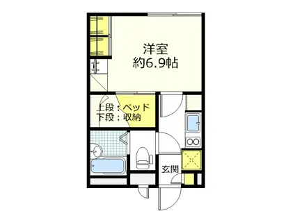 AMANECER(1K/1階)の間取り写真