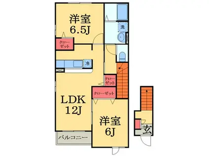 サンリット(2LDK/2階)の間取り写真