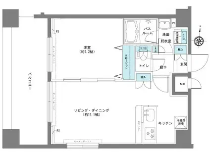 フェニックス八王子弐番館(1LDK/9階)の間取り写真