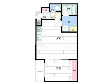 LA MAISON月寒公園(1LDK/2階)の間取り写真