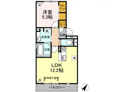 ラ・ブリエ(1LDK/2階)の間取り写真