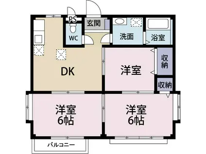 コーポ高山A(3DK/2階)の間取り写真