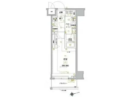 RELUXIA墨田八広(1K/4階)の間取り写真