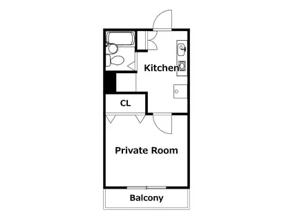 メルヘンII(1K/2階)の間取り写真