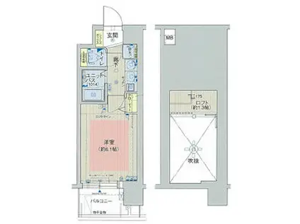 エステムコート新大阪Vソレックス(1K/5階)の間取り写真