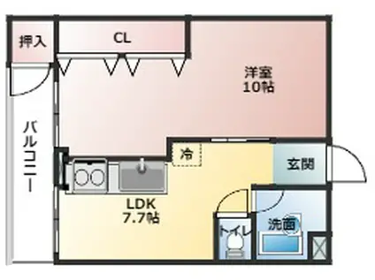 エターナルシティー公園1号館(1LDK/4階)の間取り写真