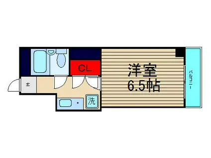 ライズ芦原橋(1K/9階)の間取り写真