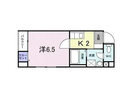 れいけん(1K/4階)の間取り写真