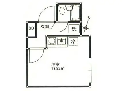 INITIUMDOMUS渋谷本町(ワンルーム/3階)の間取り写真
