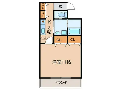 SAKURAGARDENA(1K/2階)の間取り写真