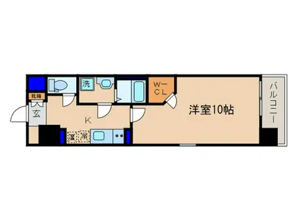 サンシティ草津駅前Ⅱ(1K/4階)の間取り写真