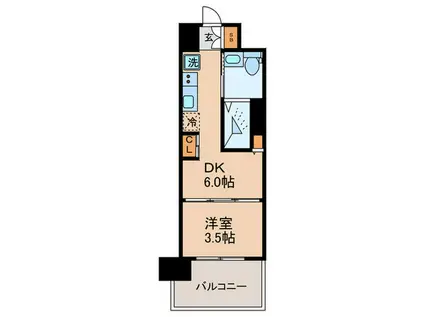 J.GRAN COURT京町堀(1DK/2階)の間取り写真