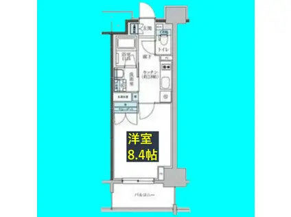 TENAS池下(1K/8階)の間取り写真
