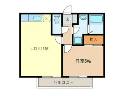 ラベーテIII(1LDK/2階)の間取り写真