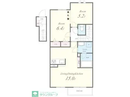 INSIDE SEA(2LDK/2階)の間取り写真