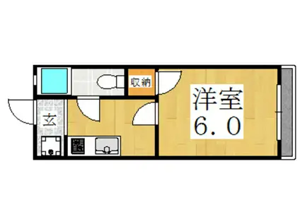 ライズワン天神ノ森レジデンス(1DK/4階)の間取り写真