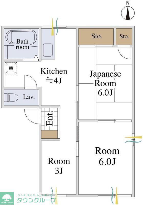 フォーブル平尾B(3K/2階)の間取り写真