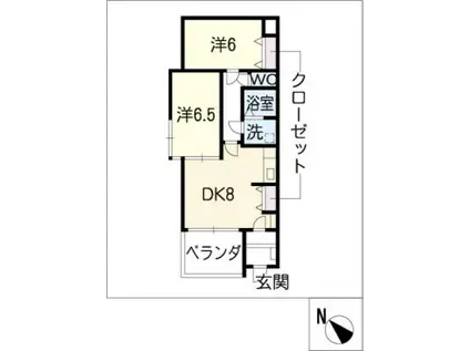 イーストスクエア(2DK/1階)の間取り写真