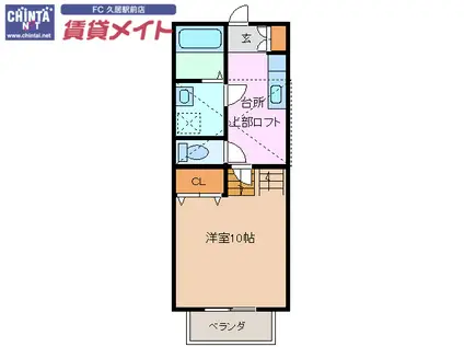 トップハウス垂水I(1K/2階)の間取り写真