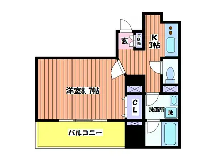 ステップ1(1K/2階)の間取り写真