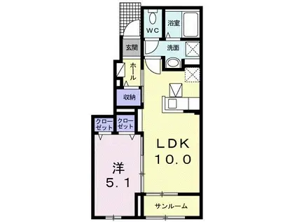 アルデバランK&H(1LDK/1階)の間取り写真