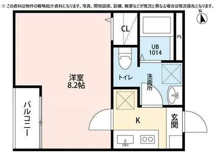 カハラ五輪(1K/2階)の間取り写真