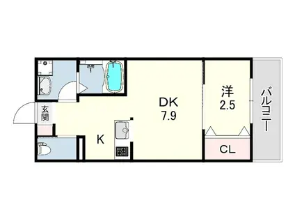GAZELLE NOAH尼崎尾浜1(1DK/1階)の間取り写真