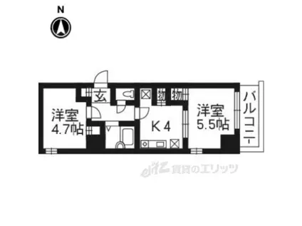 アビィロードハウス(2K/3階)の間取り写真