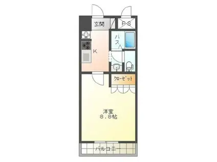 ポスト・マローネ(1K/6階)の間取り写真