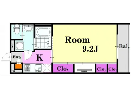 ST.FIELD曙(1K/3階)の間取り写真